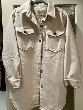 Pink Martini- Super soft light Cream Shacket Jacket - Women